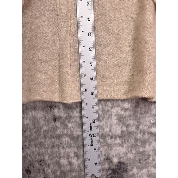 White Warren Cardigan Large Womens 100% Cashmere Ivory Open Front Sweater - Picture 6 of 7